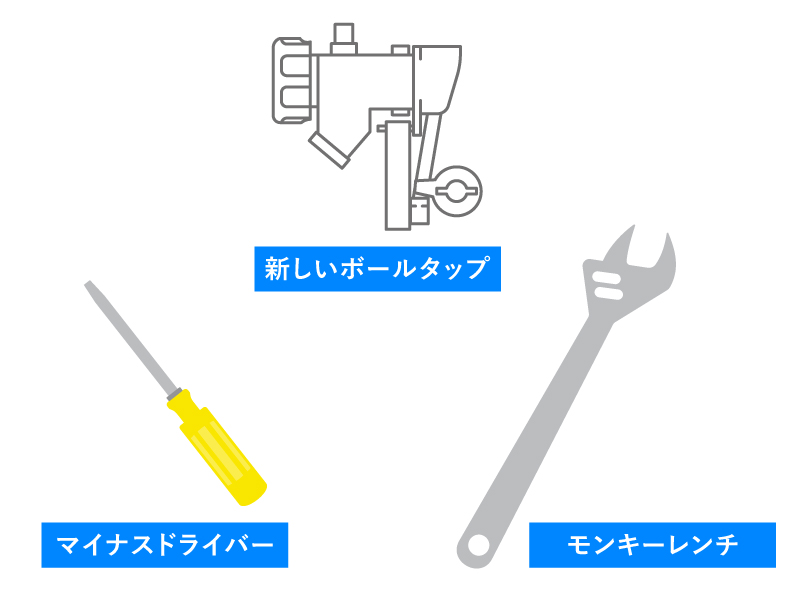 ボールタップの交換に使う道具