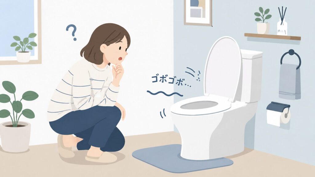 久しぶりに使うトイレがゴボゴボ鳴るのはなぜなの？